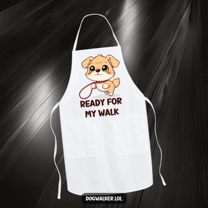 Funny Apron: A giggling animal with bright, large eyes is playfully pulled by a leash, ready for kitchen shenanigans.