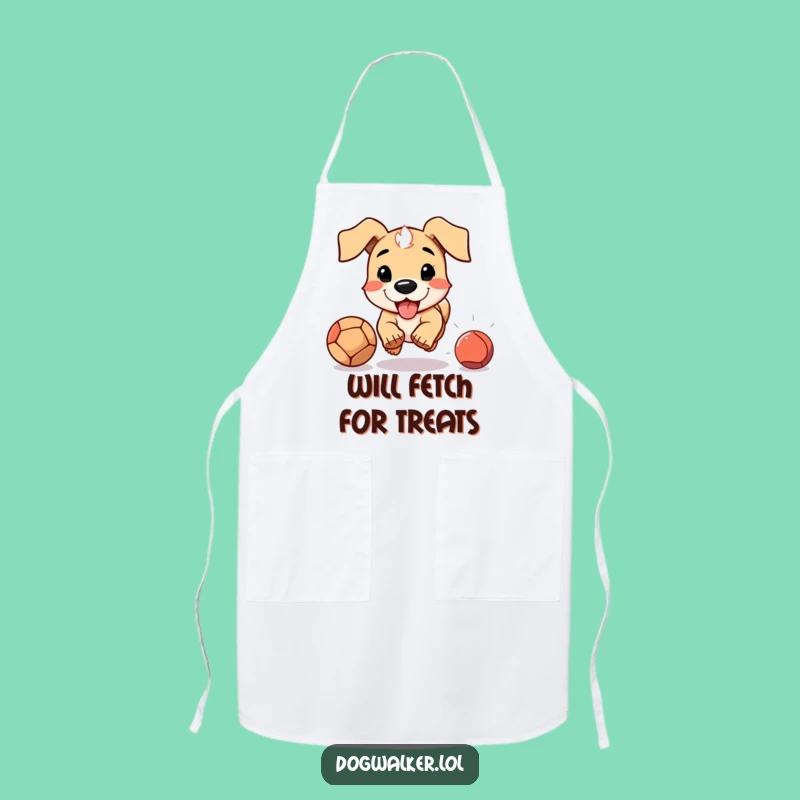 Funny Chef Apron: Dog Playing Fetch, Wear Your Enthusiasm in the Kitchen