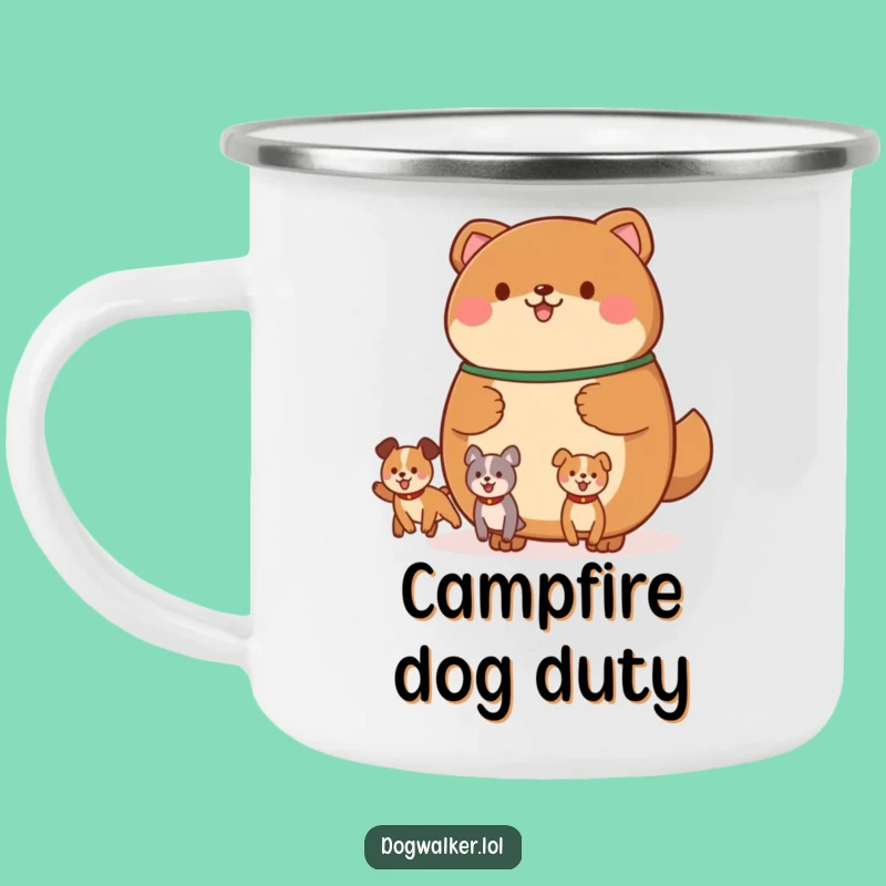 Funny Dog Walker Animal Camping Mug: Happy Pups on Every Adventure