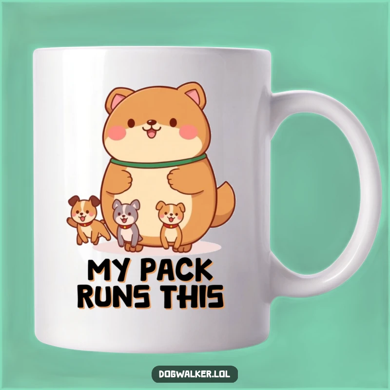 Funny Dog Walker Animal Mug: Happy Pups on Leash, Perfect Gift