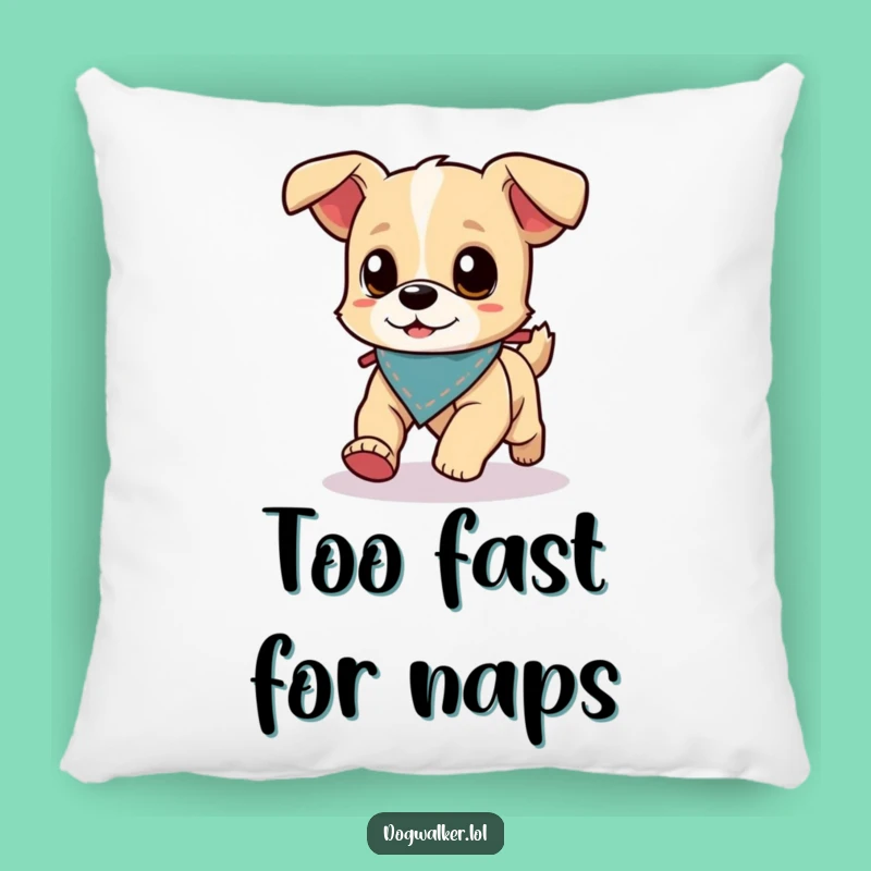 Funny Energetic Dog Pillow: Soft Pup Runner Cushion, Hilarious Dog Home Decor