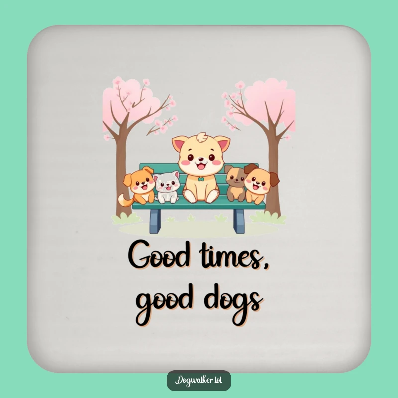 Funny Park Bench Coaster Set: Protect Surfaces with Pawsitivity