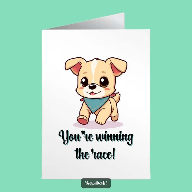 Free Printable Congrats Card: Energetic Dog, Ahead of the Pack, Instant Download