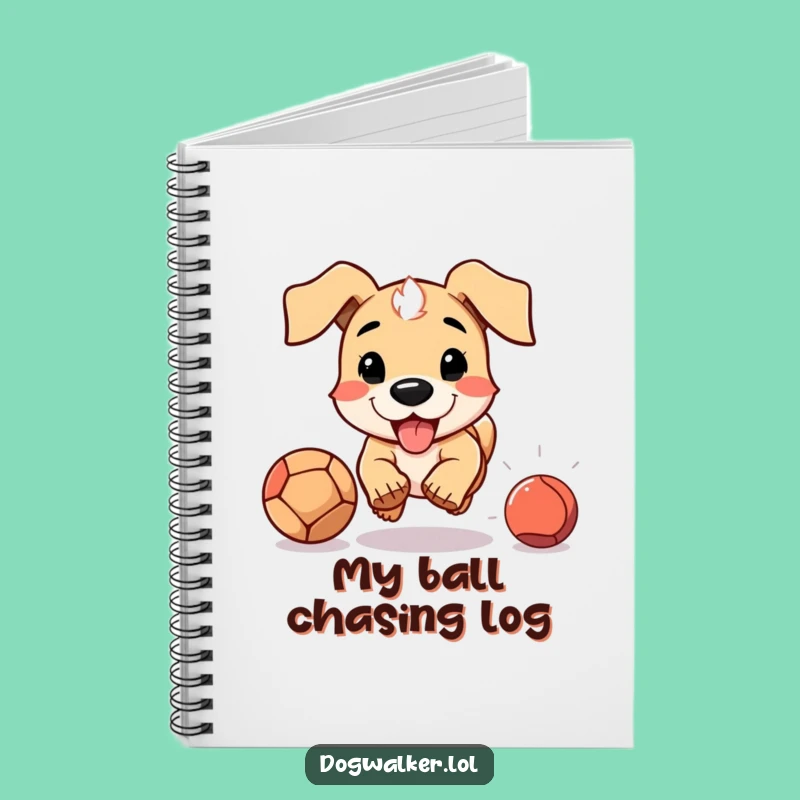 Funny Dog Notebook: Floppy Eared Pup Chasing Ball, Capture Your Ideas