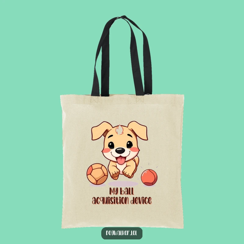 Funny Fetch Tote Bag: Dog Chases Ball, Carry Your Fun & Essentials